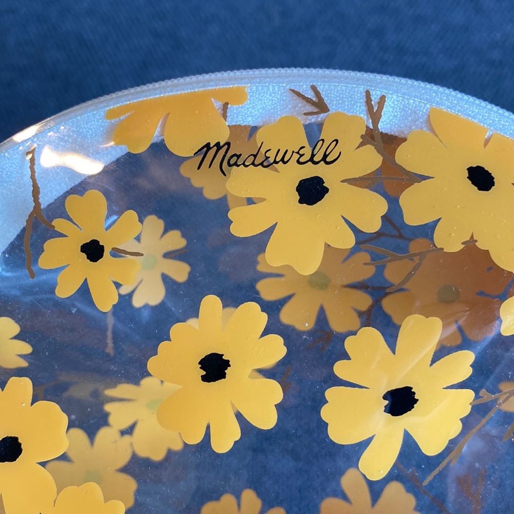 Madewell makeup pouch with yellow flowers